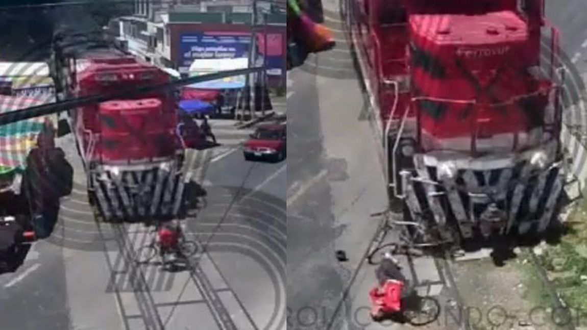 VIDEO: Ciclista termina embestido por tren al intentar ganarle el paso ...