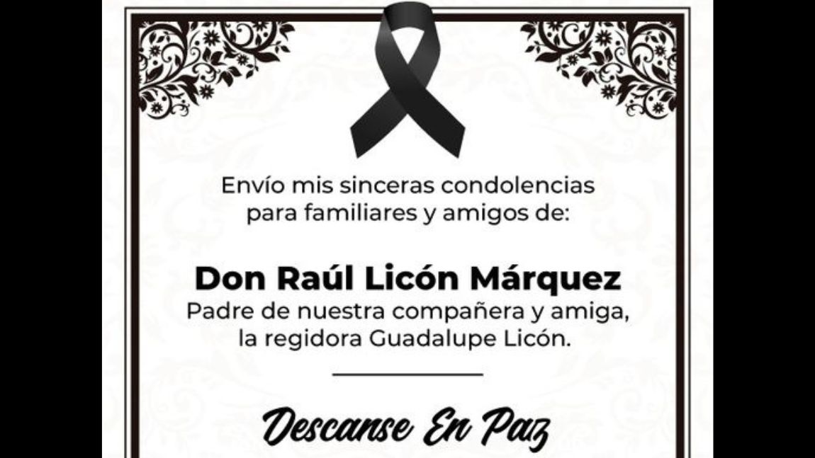 Alcalde envía condolencias por fallecimiento de padre de la regidora ...