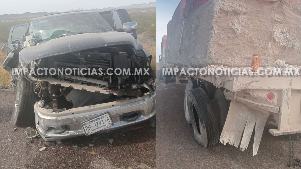 Camioneta choca contra tráiler en la carretera Camargo a La Perla; hay ...