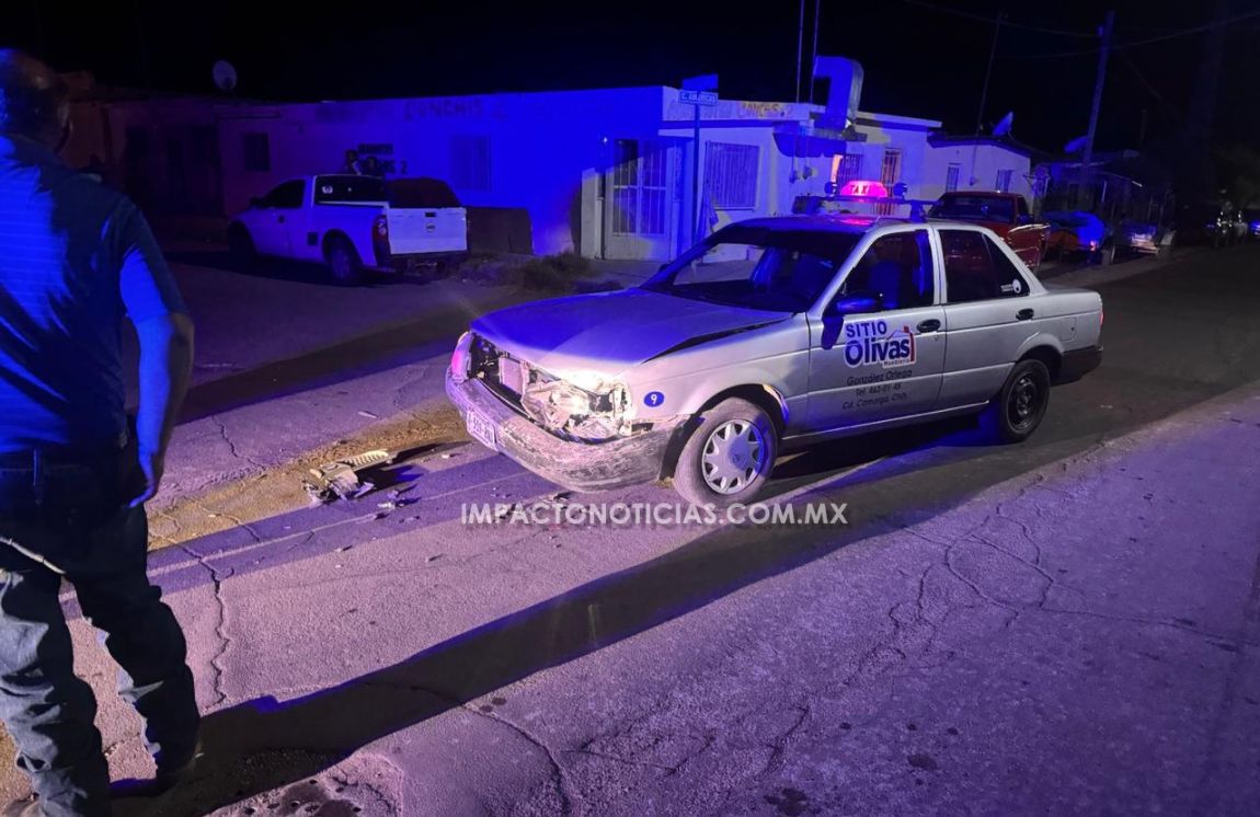 Camión de maquila se pasa el alto y choca contra taxi en Camargo ...